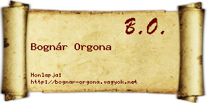 Bognár Orgona névjegykártya