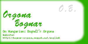 orgona bognar business card